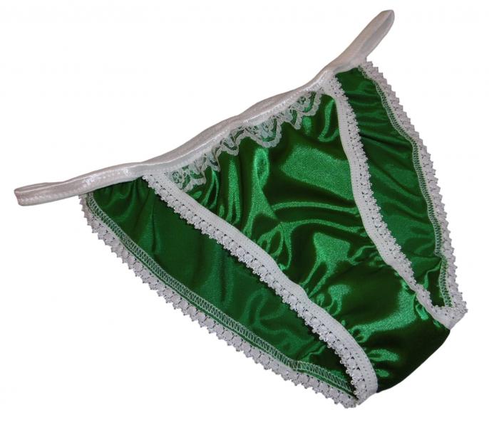 Emerald Green and Ivory Tanga Panties